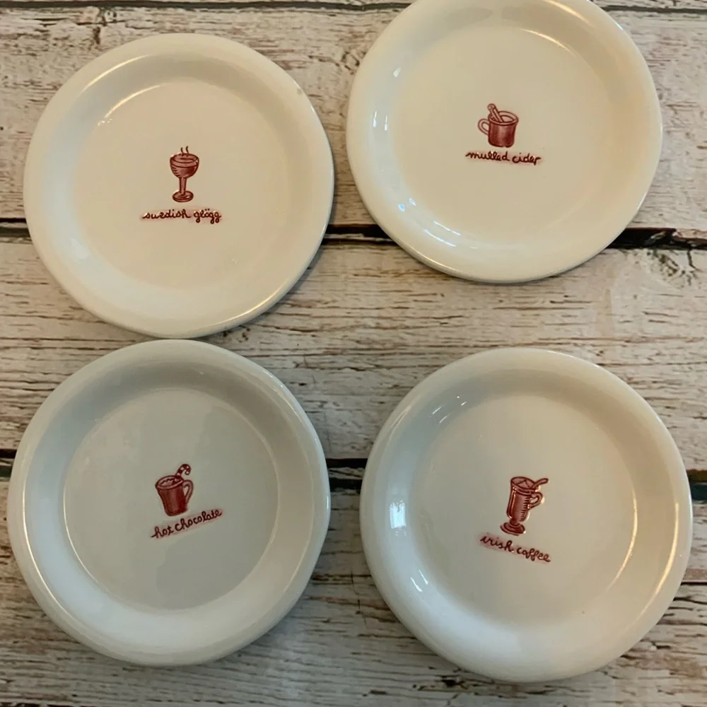 Williams Sonoma Appetizer Dessert Plates Coffee Set of 4